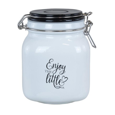 BARATTOLO BIANCO ERMETICO CON SCRITTA  ENJOY  MEDIO